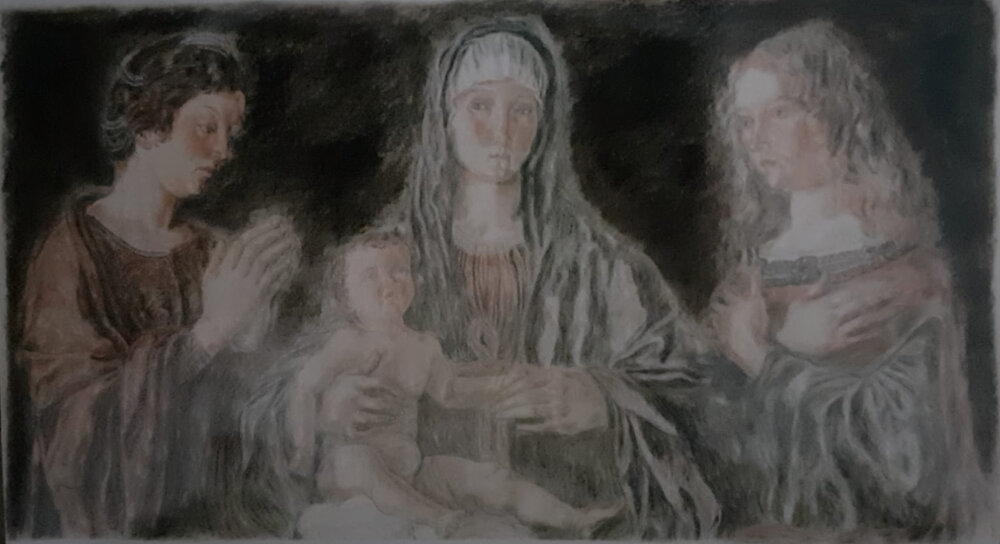 "Madonna col bambino tra le sante Caterina e Maria Maddalena" da Giovanni Bellini