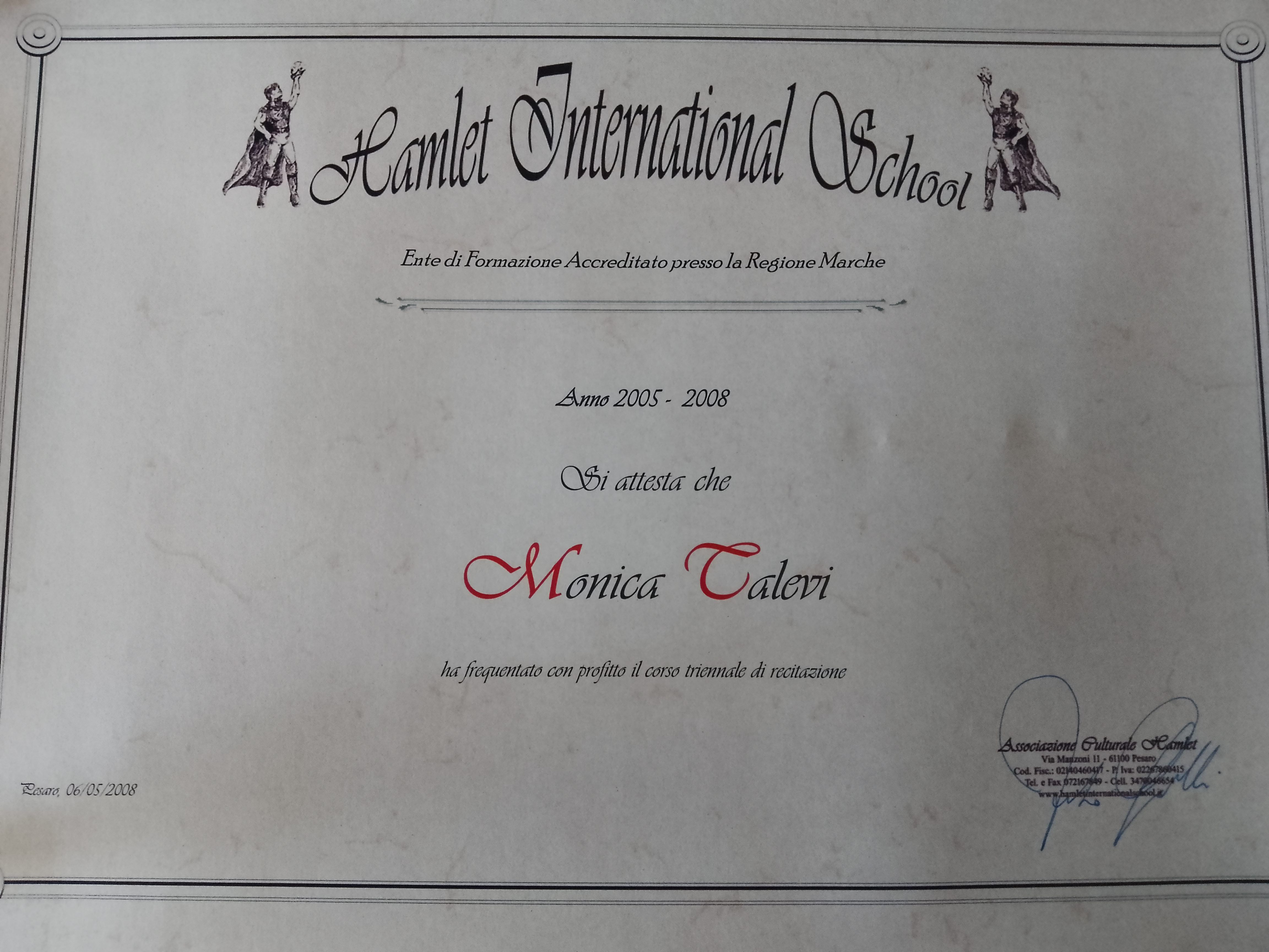 Diploma di Recitazione